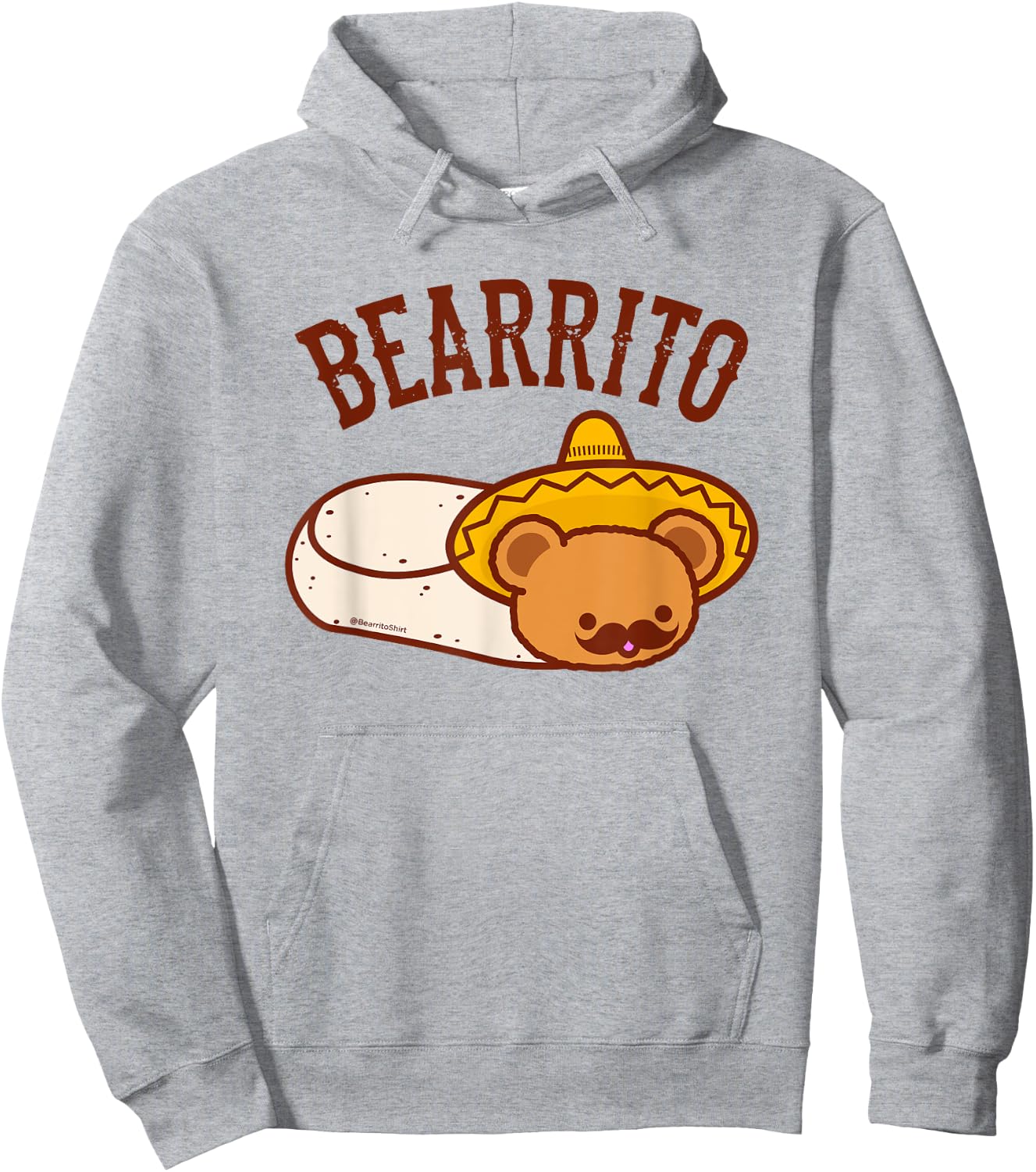 Mexican BEARRITO - Teddy Bear Burrito with Mustache Hoodie - Hoodie | Ash
