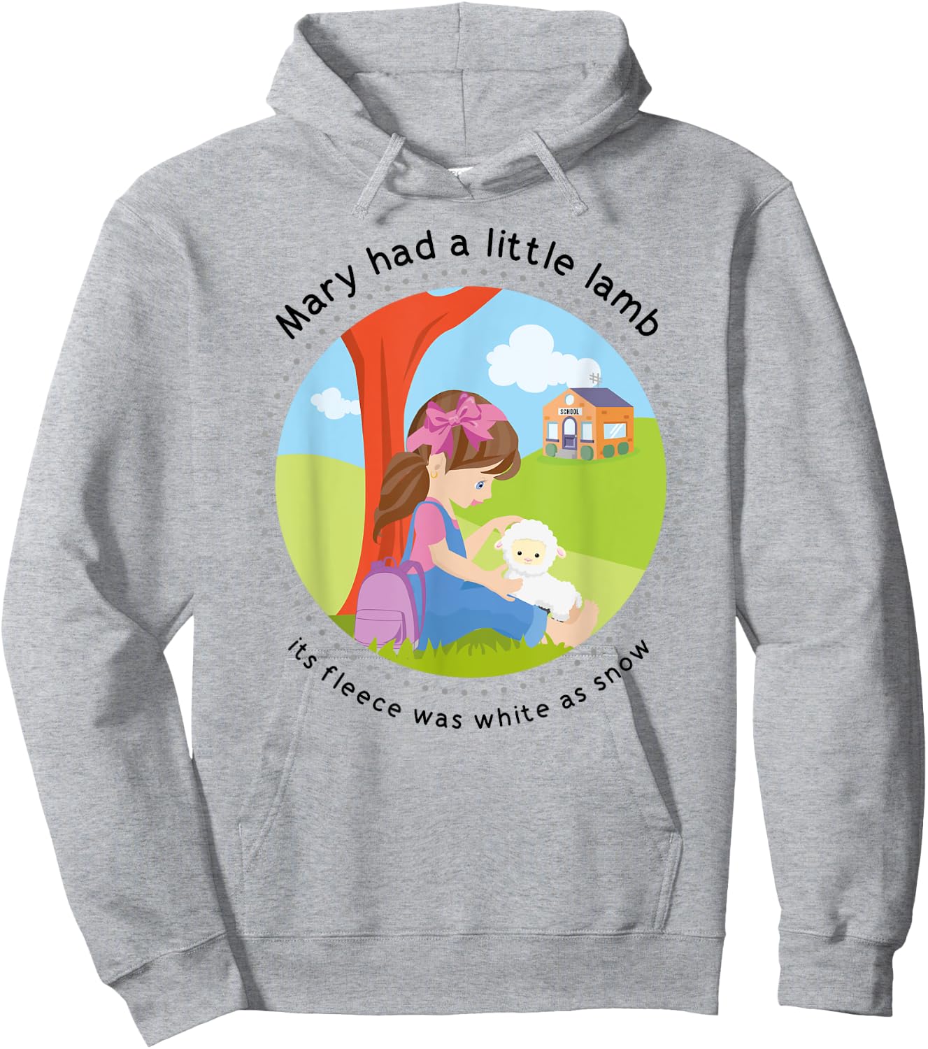 Mary had a Little Lamb English Nursery Rhyme Theme Hoodie - Hoodie | Ash