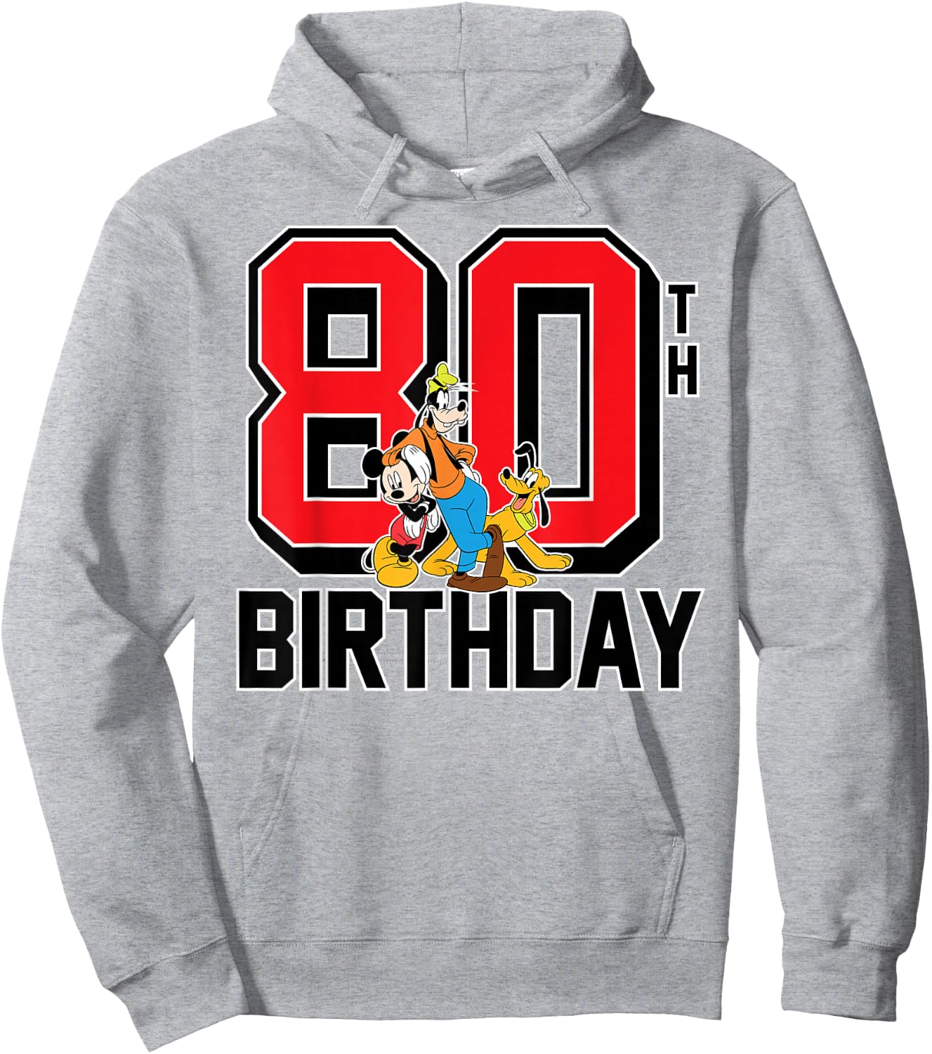 Mickey Mouse - Goofy Pluto 80th Birthday Hoodie - Hoodie | Ash