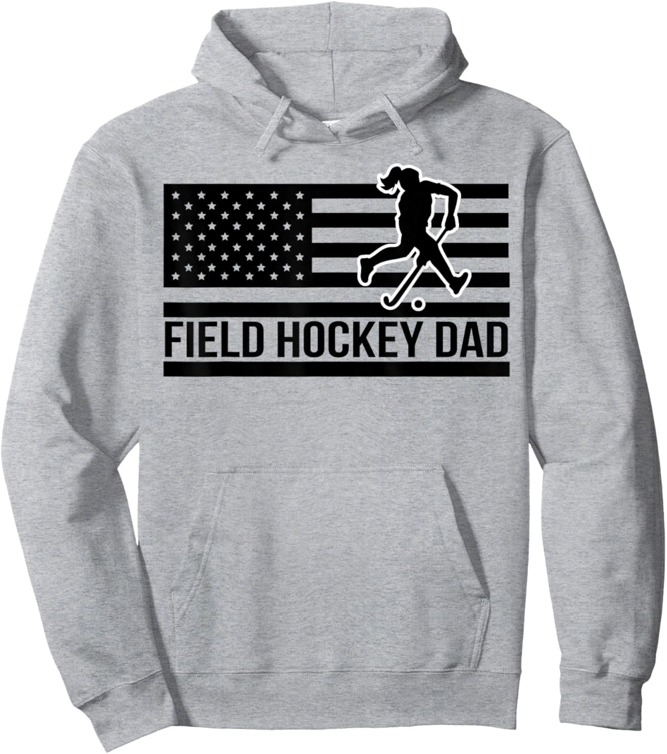 Field Hockey Dad Of A Field Hockey Player Father US Flag Hoodie - Hoodie | Ash