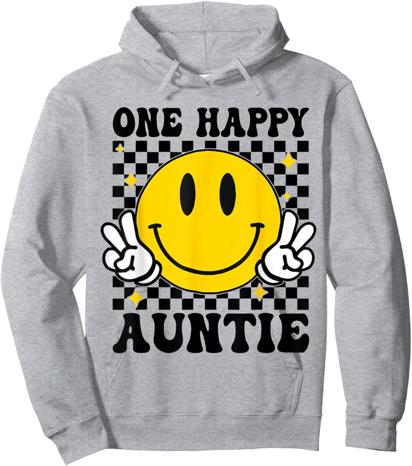 One Happy Dude Auntie happy face 1st Birthday Family Hoodie - Hoodie | Ash