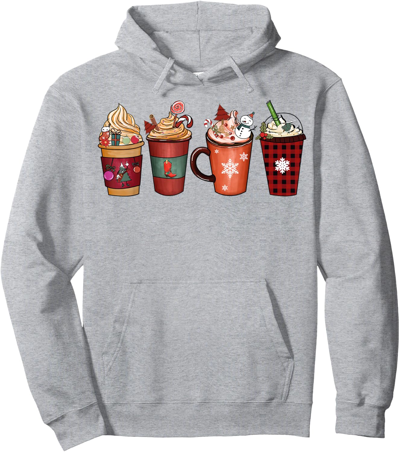 Christmas Coffee Latte Spice Matching Family Pjs Pajamas Hoodie - Hoodie | Ash