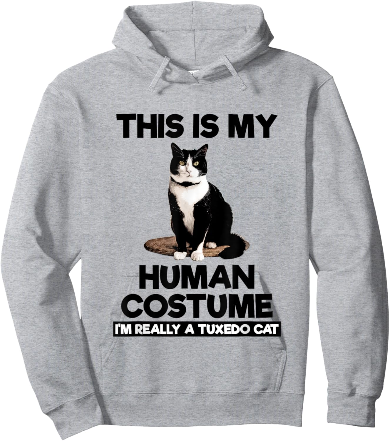 This Is My Human Costume Shirt Funny Tuxedo Cat Kitten Lover Hoodie - Hoodie | Ash