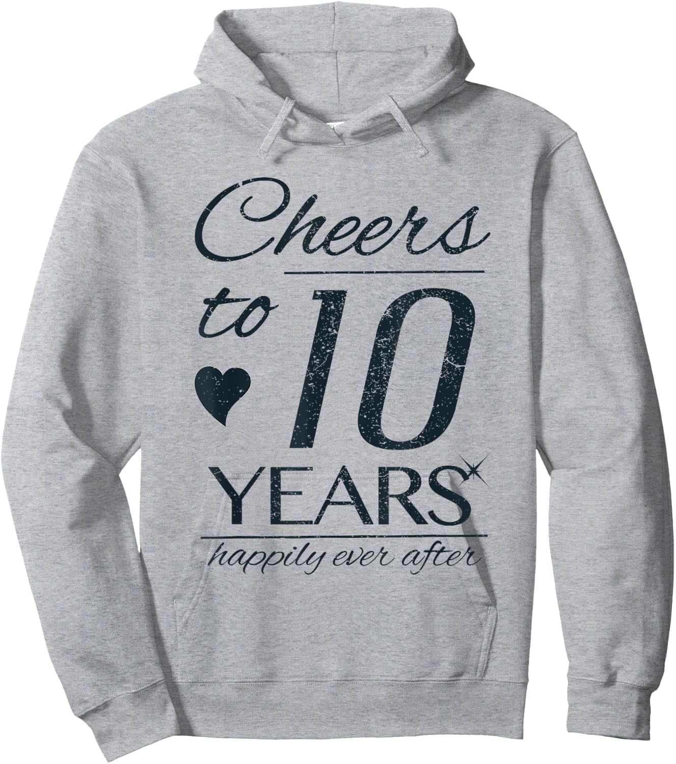 Cheers To 10 Years Married Couples 10th Wedding Anniversary Hoodie - Hoodie | Ash