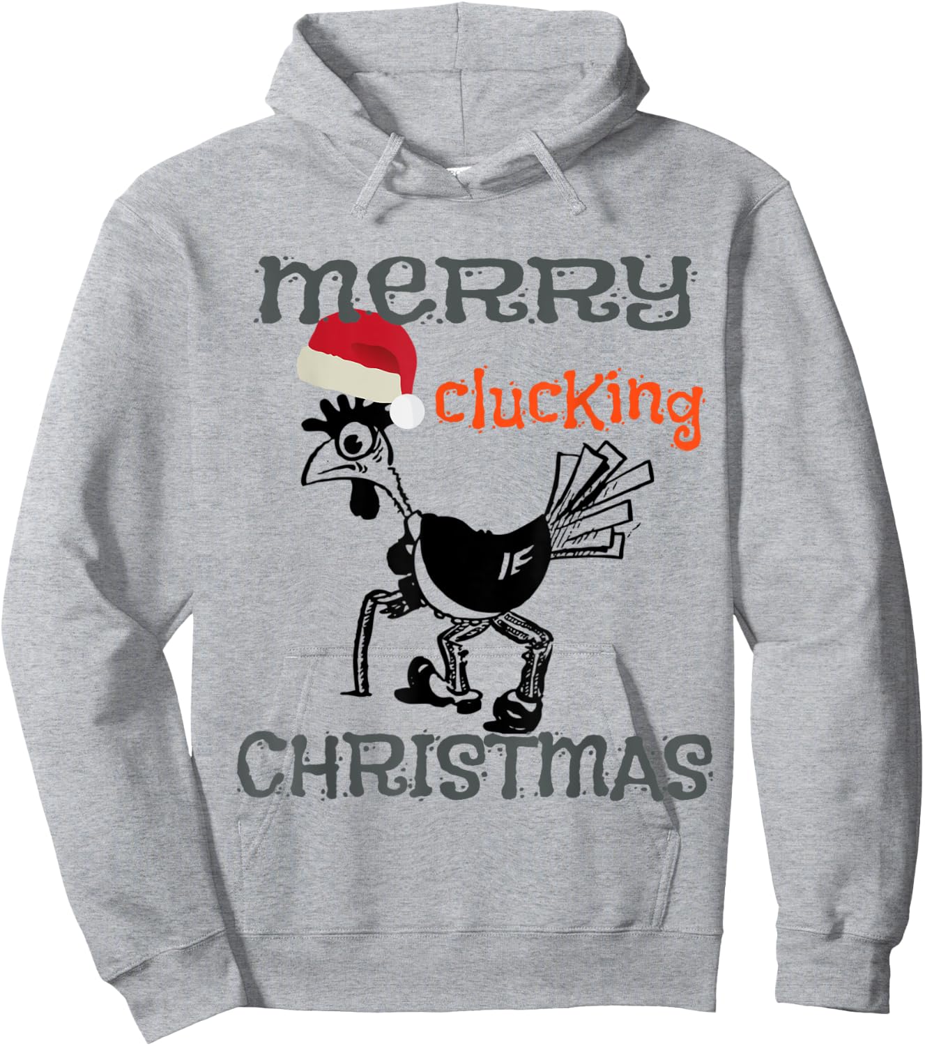 Merry Clucking Christmas Funny Christmas Hoodie - Hoodie | Ash