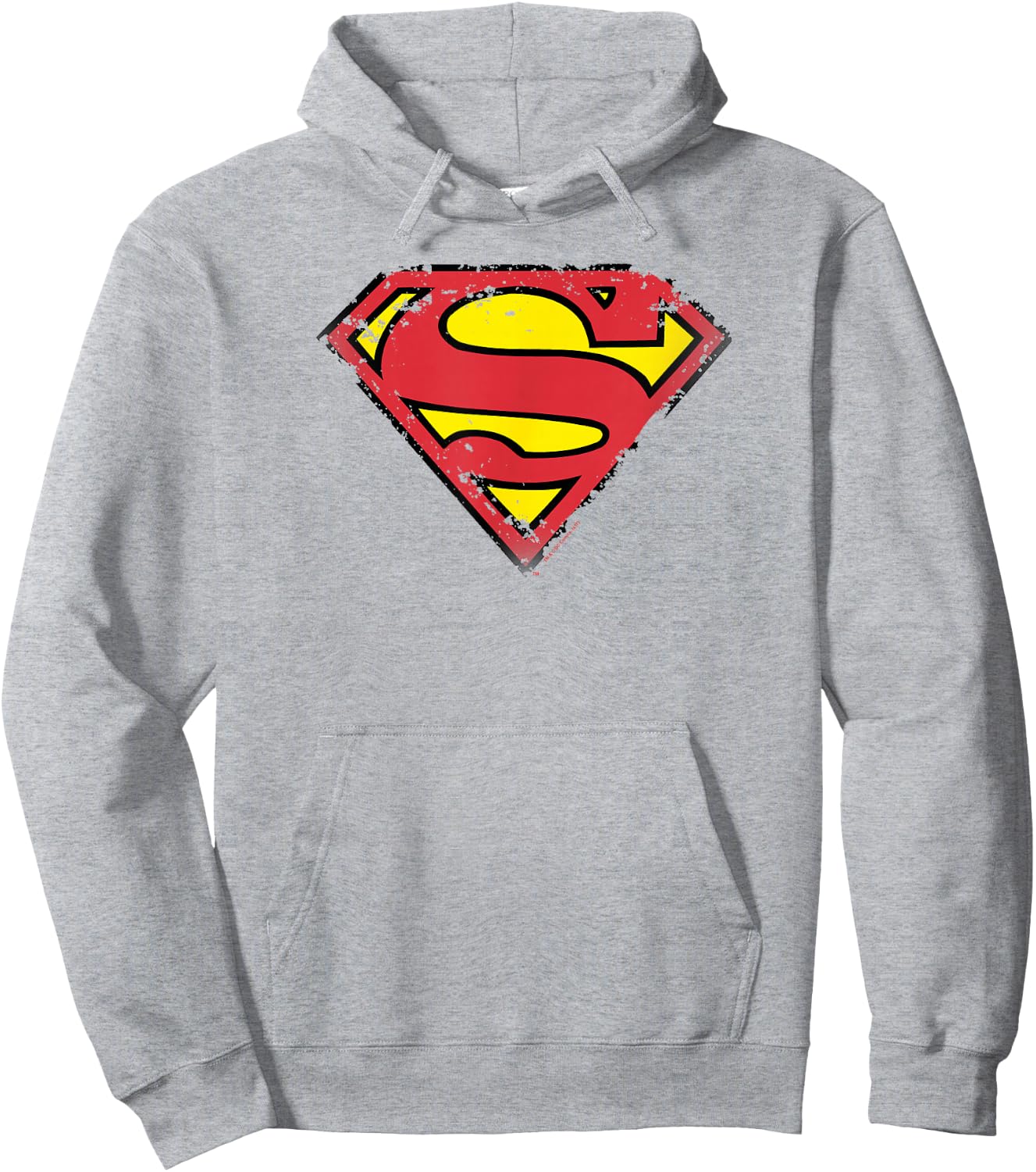 Superman Distressed Shield Hoodie - Hoodie | Ash