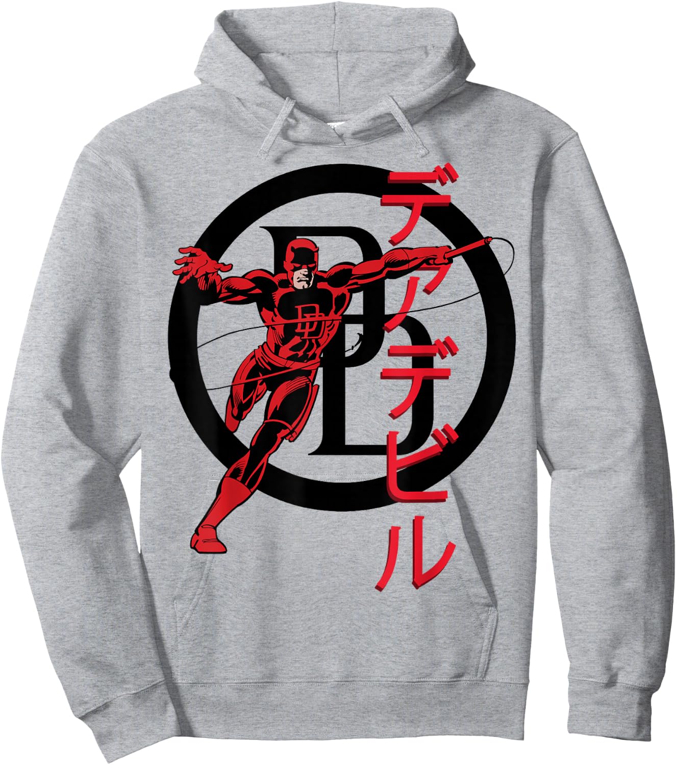 Marvel Daredevil Kanji Portrait Hoodie - Hoodie | Ash
