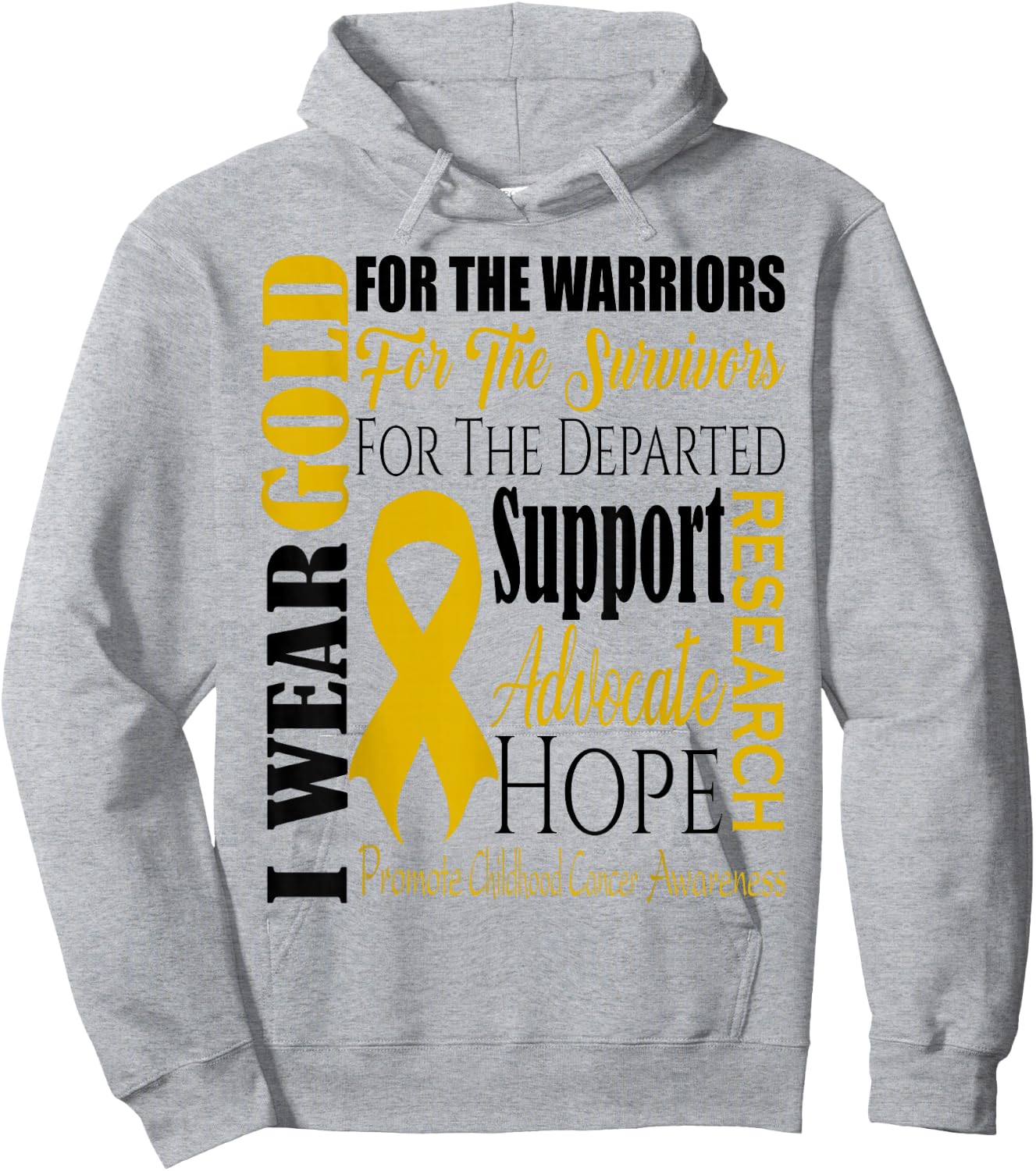Childhood Cancer Awareness T Shirt Gold for a Child Fight Hoodie - Hoodie | Ash