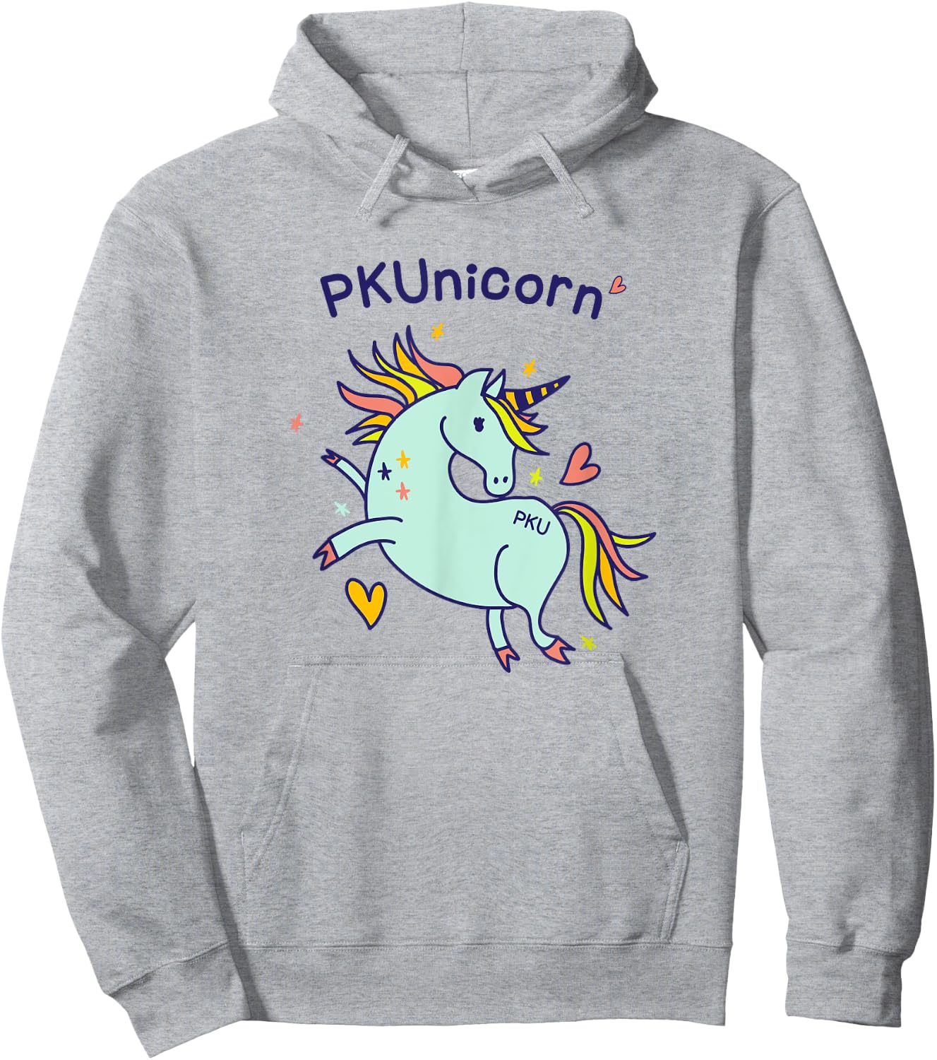 PKUnicorn | Cute PKU Awareness Unicorn T Shirt Gift Hoodie - Hoodie | Ash
