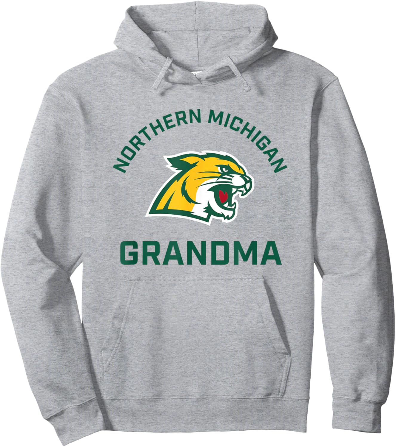 Northern Michigan University NMU Wildcats Arched Grandma Hoodie - Hoodie | Ash