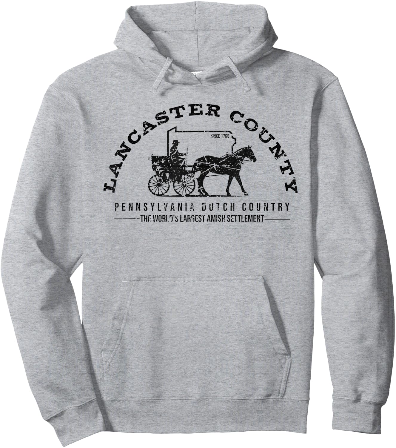 Honor the Amish & Apparel -Amish Themed Retro Vintage Grey - Small Hoodie - Hoodie | Ash