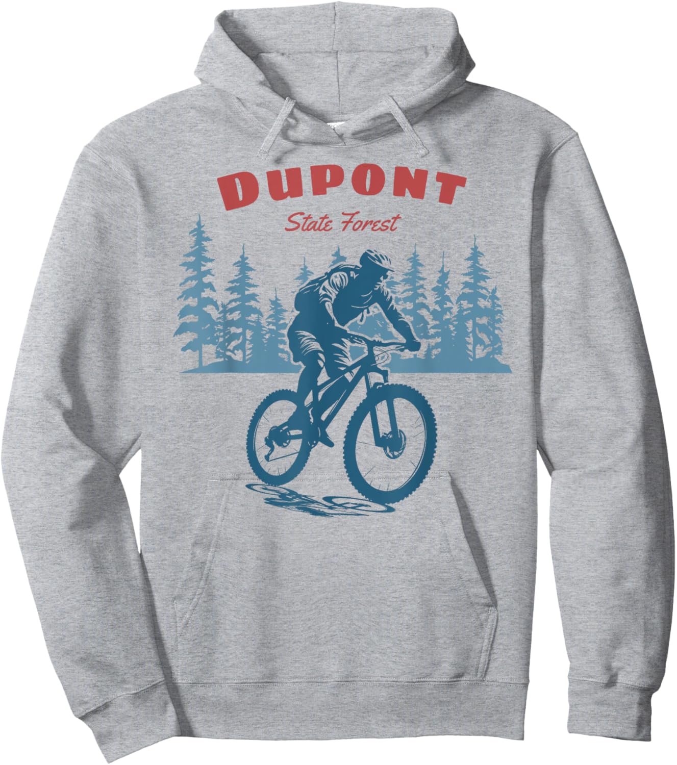 Dupont State Forest Retro Vintage Mountain Biking Hoodie - Hoodie | Ash