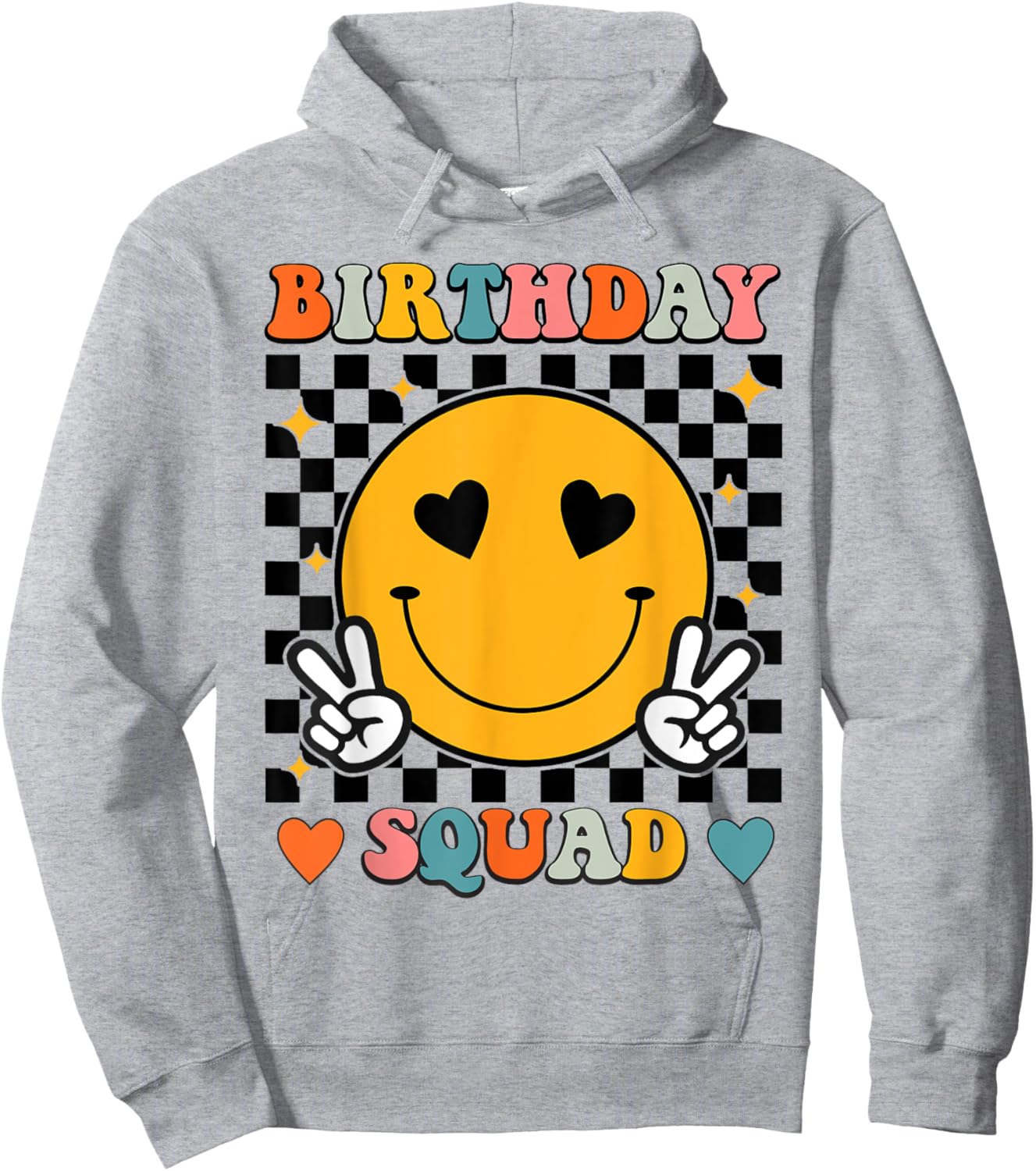 Retro Birthday Squad Matching Birthday Family Group Bday Hoodie - Hoodie | Ash