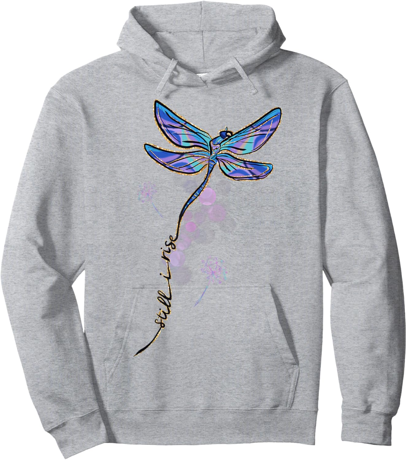 Motivational Dragonfly Still I Rise Perseverance Positive Hoodie - Hoodie | Ash