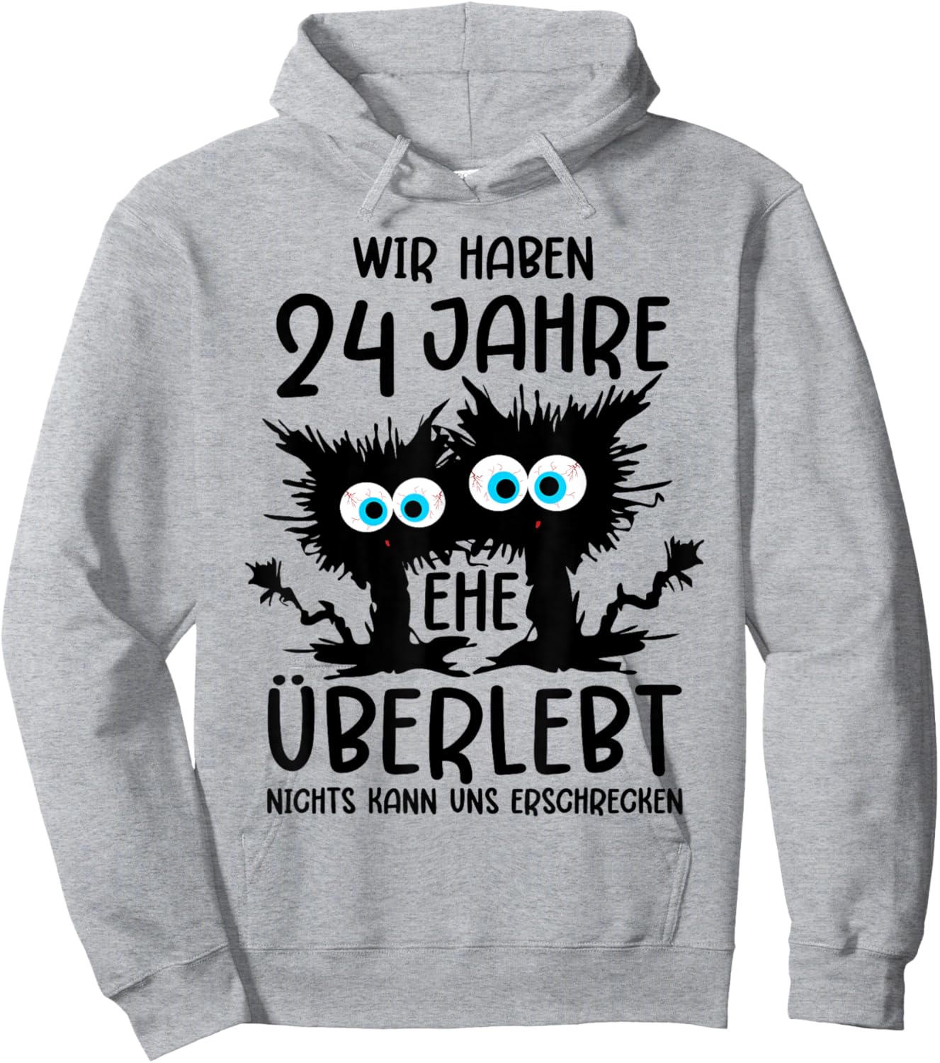 24 Jahre Verheiratet Satinhochzeit 24 Hochzeitstag Hoodie - Hoodie | Ash