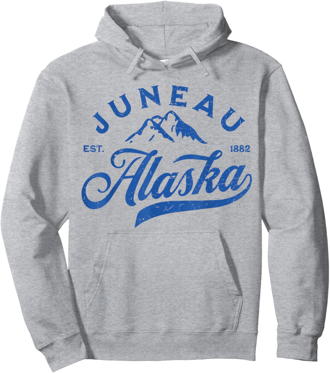 Vintage Juneau Alaska AK Mountains Family Vacation Souvenir Hoodie - Hoodie | Ash