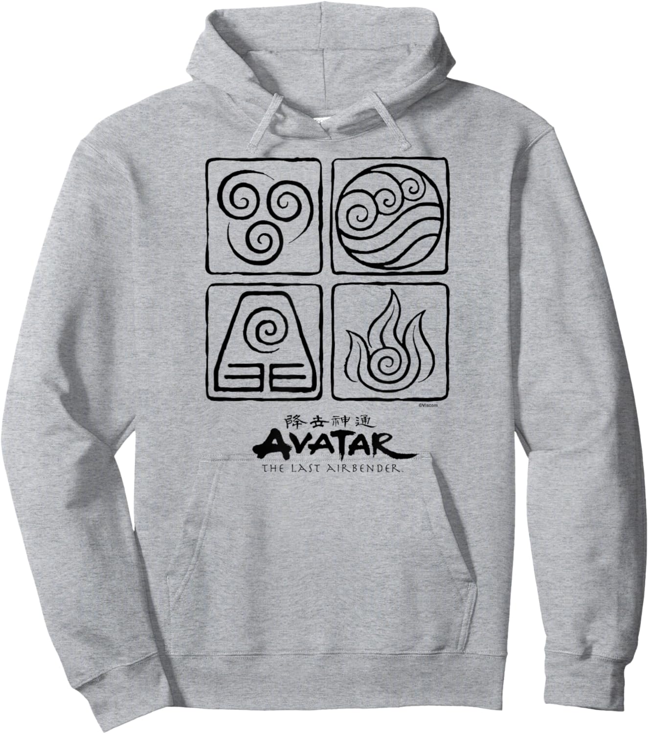 Avatar The Last Airbender - Fire Earth Water Air Elements Hoodie - Hoodie | Ash