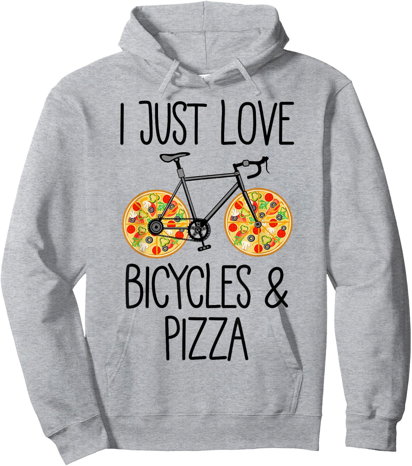 Bicycle Pizza Lover Funny Saying Hoodie - Hoodie | Ash