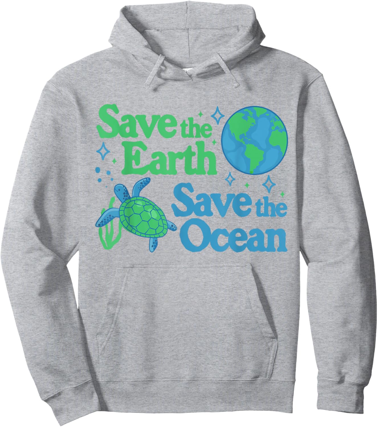 Save The Earth Ocean Sea Turtle Earth Day Awareness Cute Hoodie - Hoodie | Ash