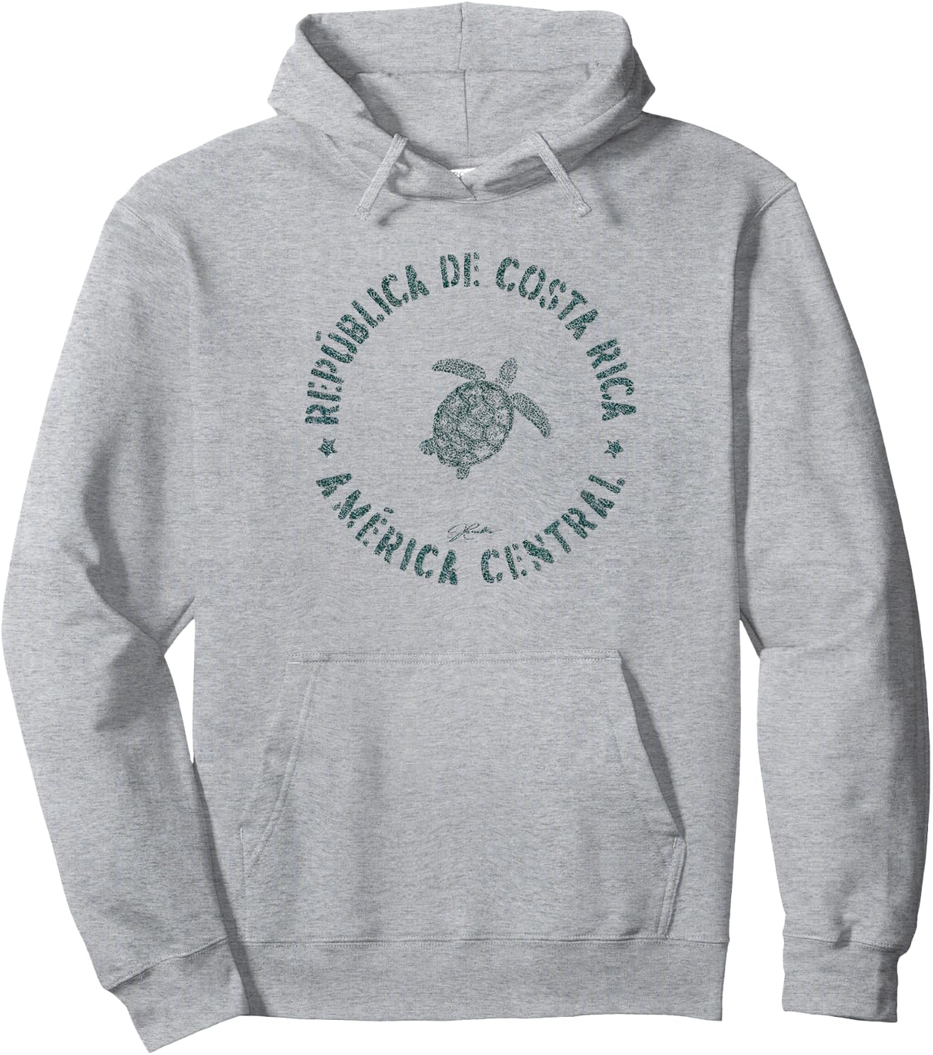 JCombs: Republic of Costa Rica Sea Turtle (Distressed) Hoodie - Hoodie | Ash