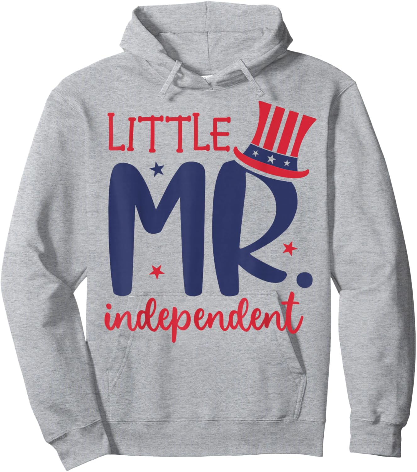 Little Mr. Independent Cute 4th of July Patriotic Hoodie - Hoodie | Ash