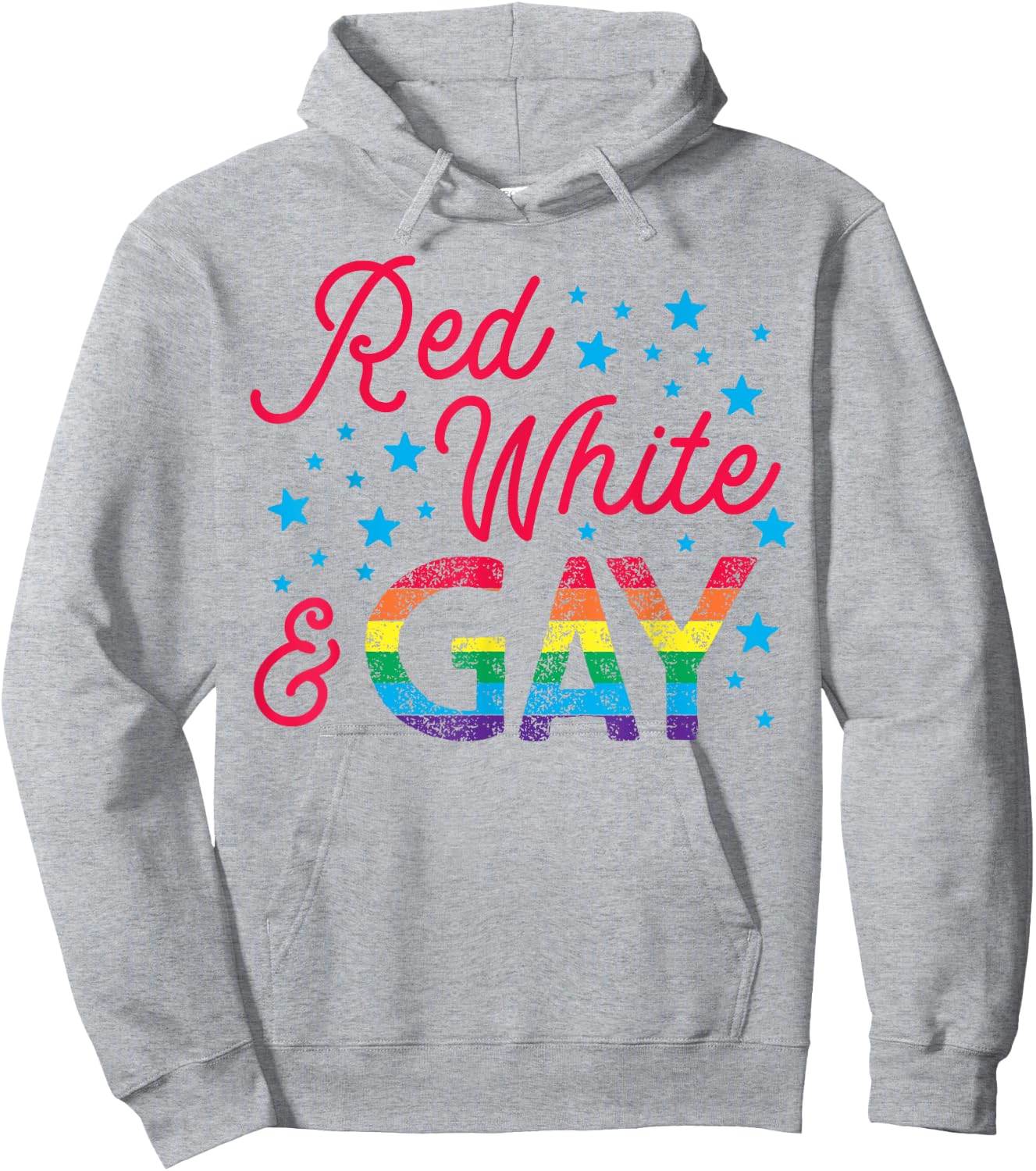 Fourth of July | Red White and Gay Hoodie - Hoodie | Ash
