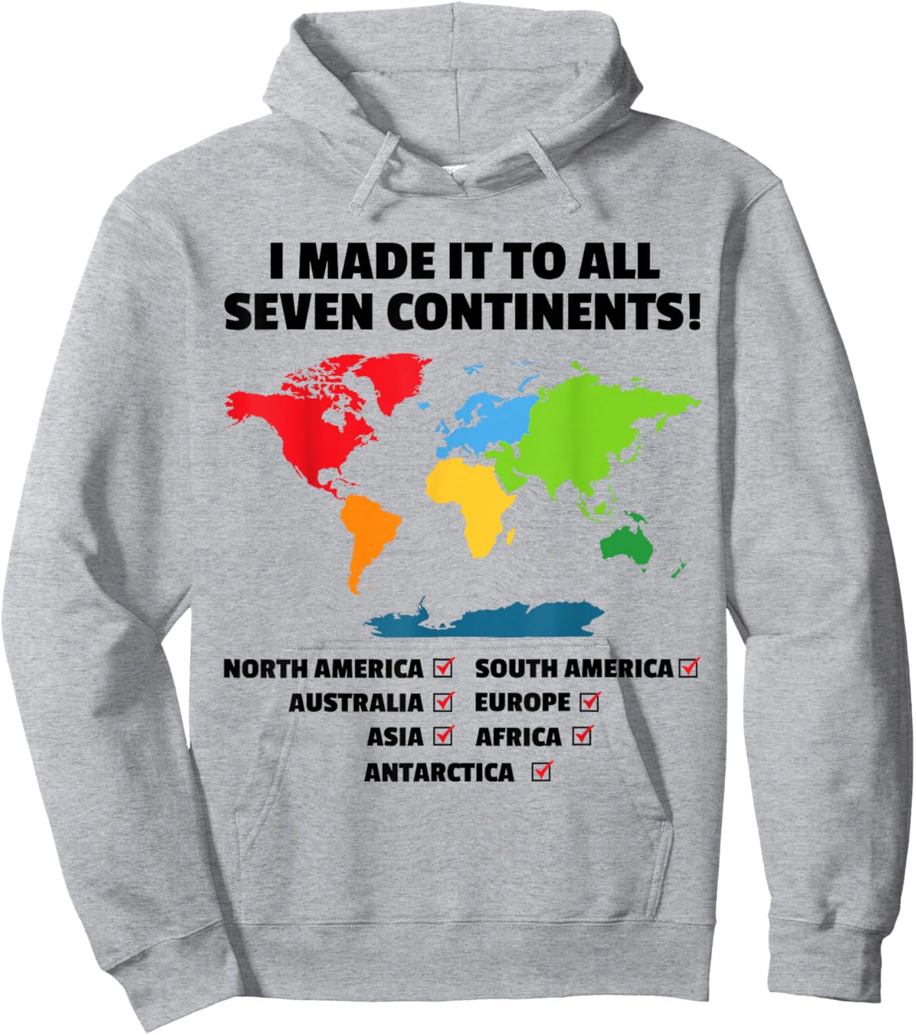 World Traveler - Seven Continents - 7 Continents Club Hoodie - Hoodie | Ash