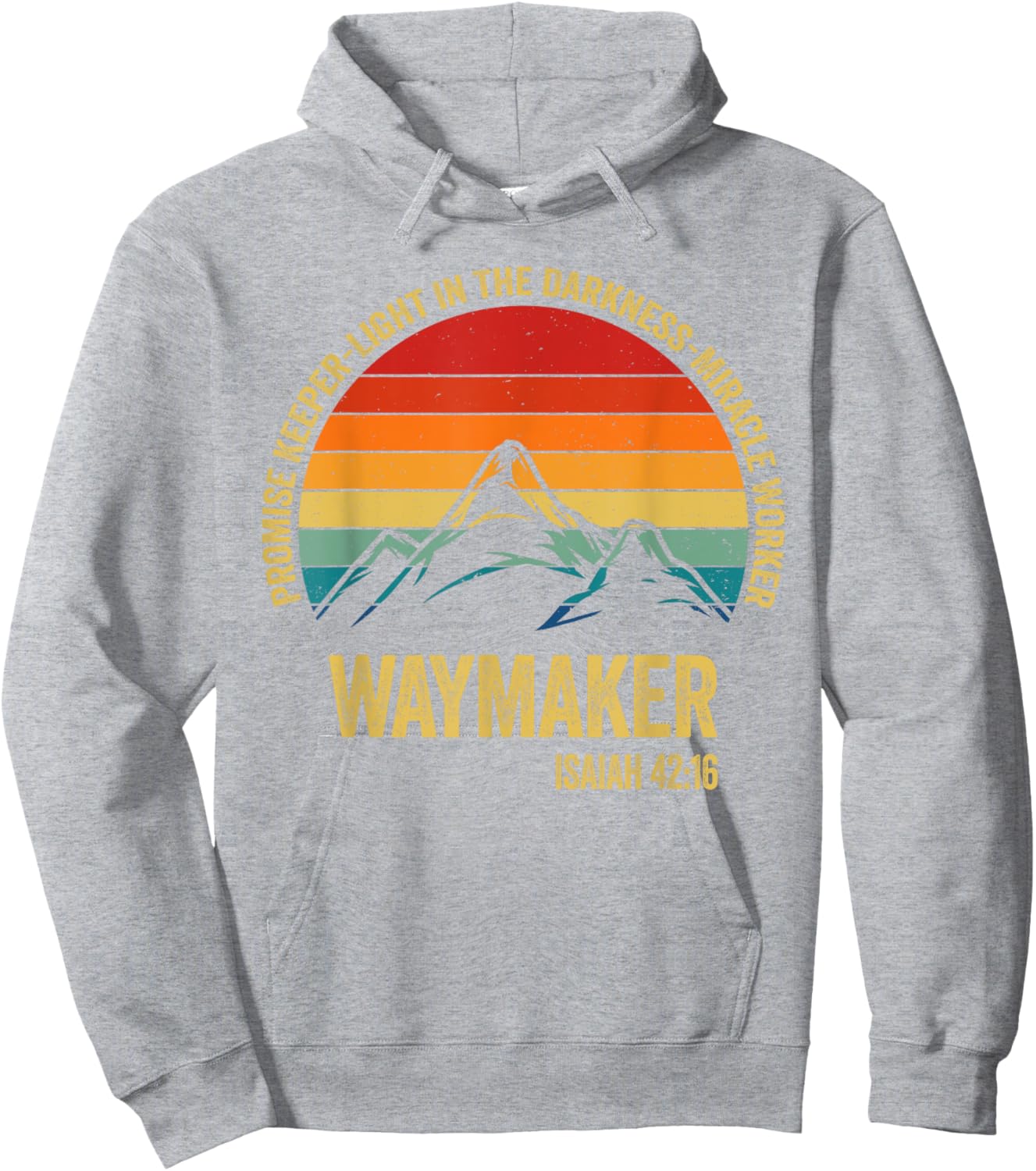 Waymaker Vintage Promise Keeper Miracle Worker Christian Hoodie - Hoodie | Ash