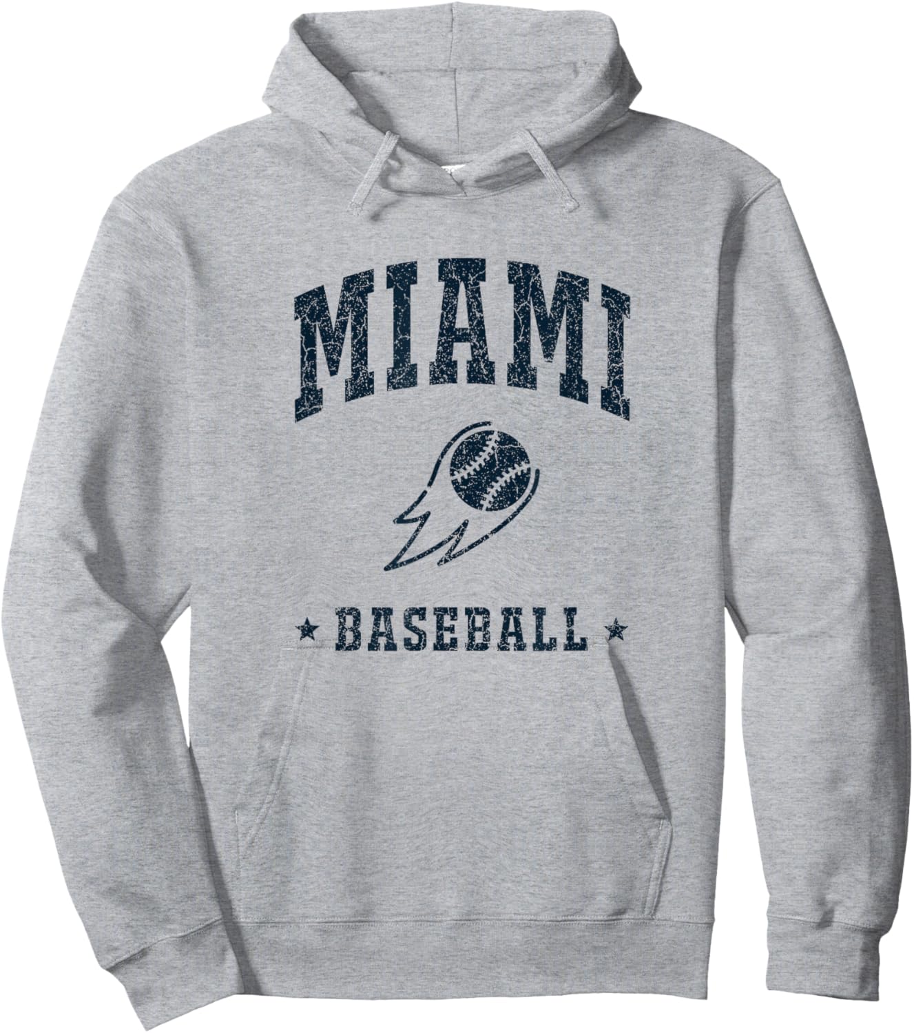 Miami Baseball Vintage Gameday Retro Baseball Lover Hoodie - Hoodie | Ash