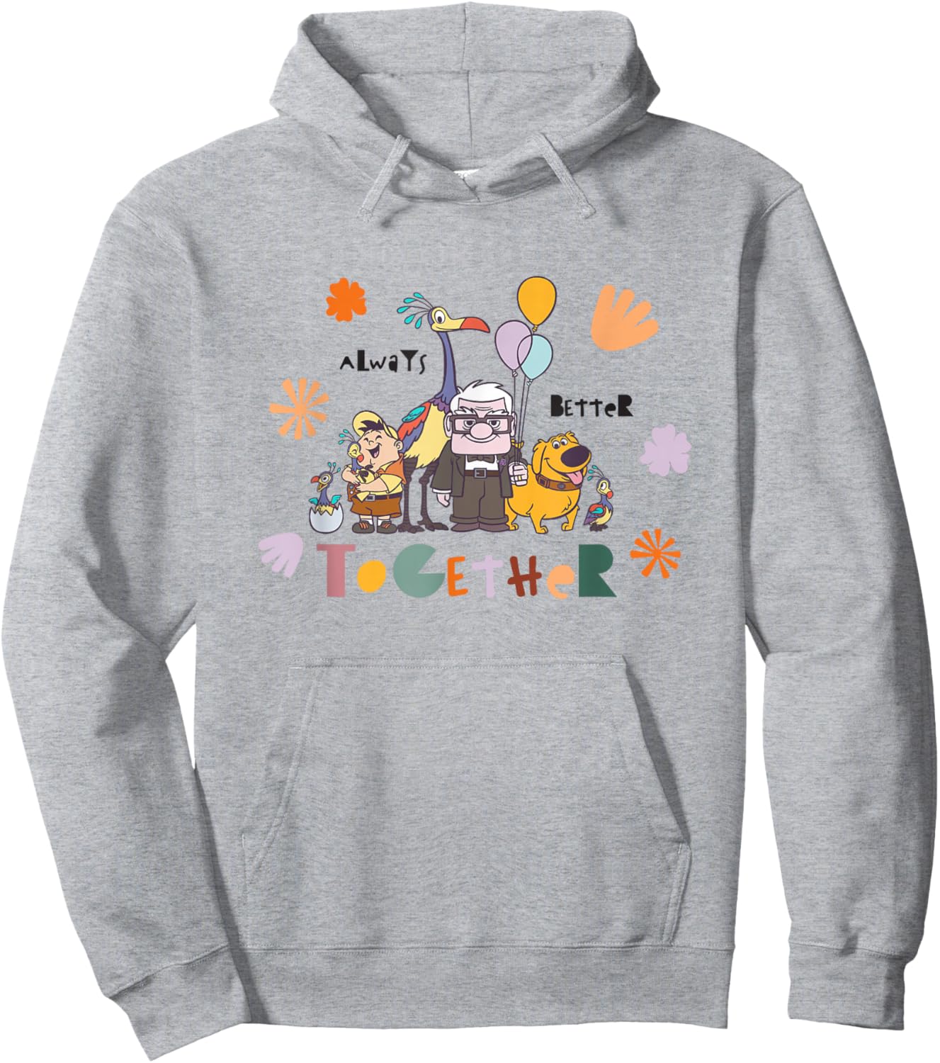 Disney Pixar Up Always Better Together Cute Group Shot Logo Hoodie - Hoodie | Ash