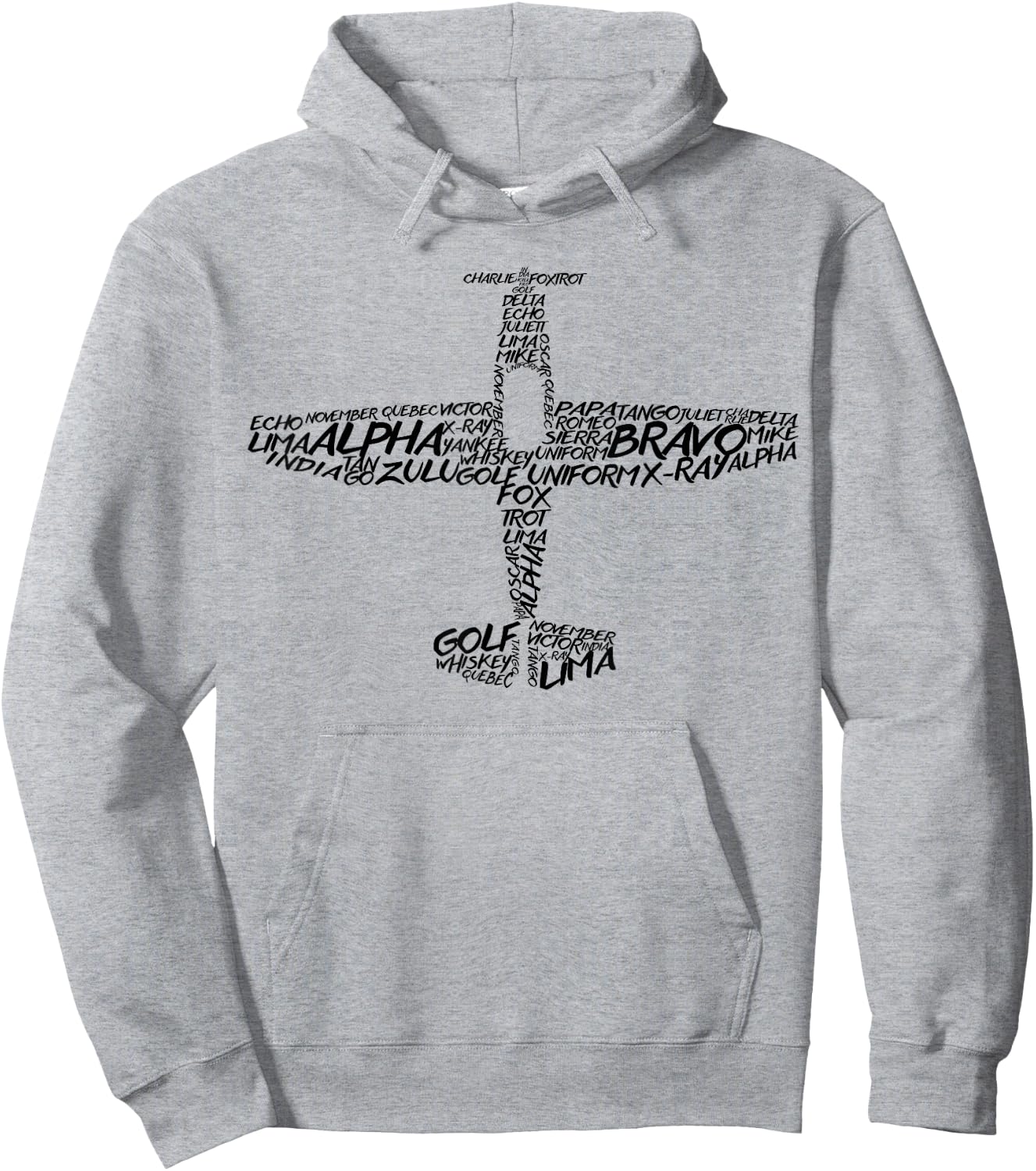Phonetic Alphabet | Pilot Airplane Shirt Hoodie - Hoodie | Ash