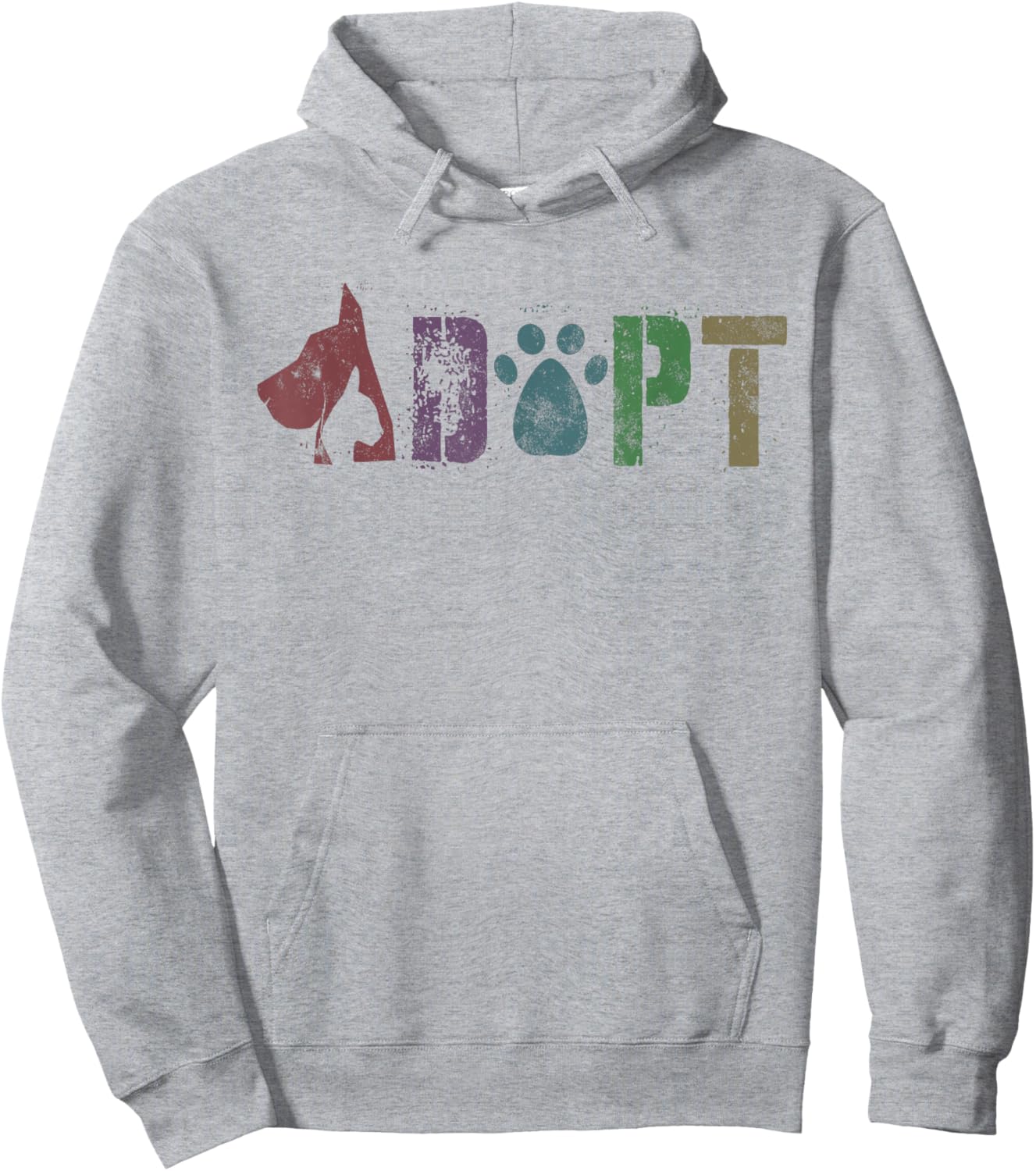 Vintage ADOPT Rescue Shelter Pets Adoption Volunteer Hoodie - Hoodie | Ash