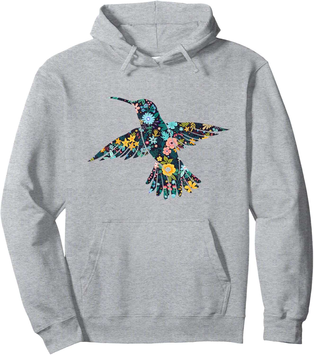 Floral Hummingbird Birds Silhouette Girls Graphic Hoodie - Hoodie | Ash