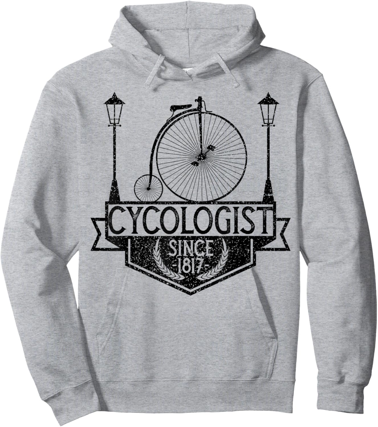 Cycologist Gentleman Vintage Bicycle Penny Farthing 1817 Hoodie - Hoodie | Ash