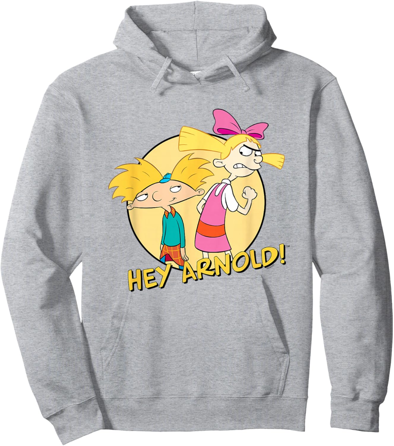Hey Arnold! Iconic Arnold And Helga Rivalry Chest Poster Hoodie - Hoodie | Ash