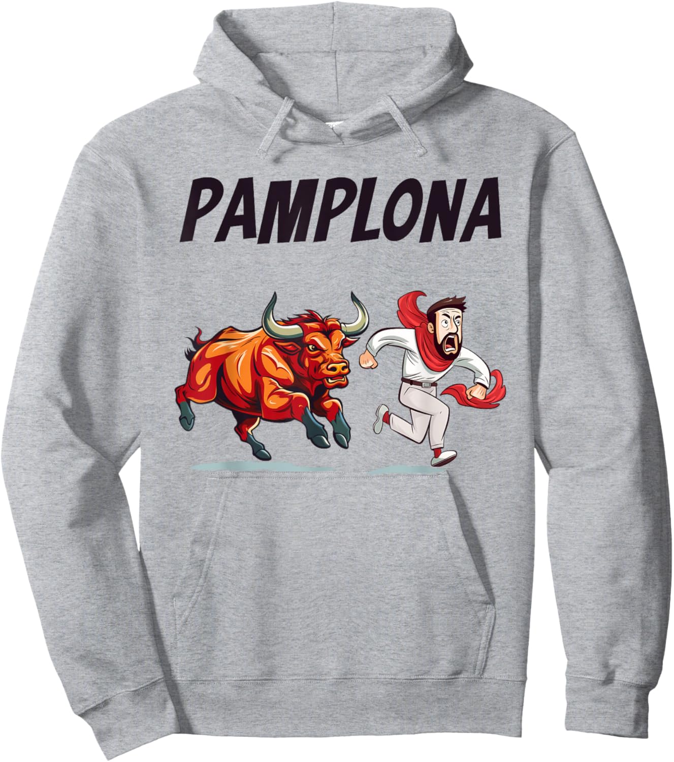 Pamplona Bull Running Hoodie - Hoodie | Ash
