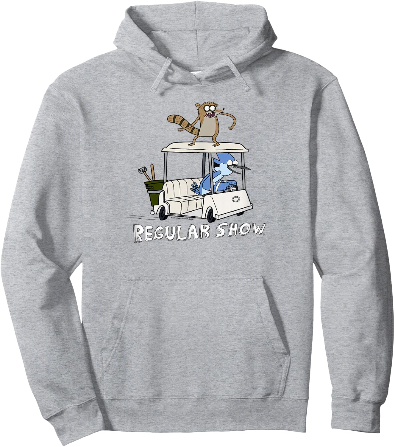 Regular Show Mordecai and Rigby Golf Cart Hoodie - Hoodie | Ash