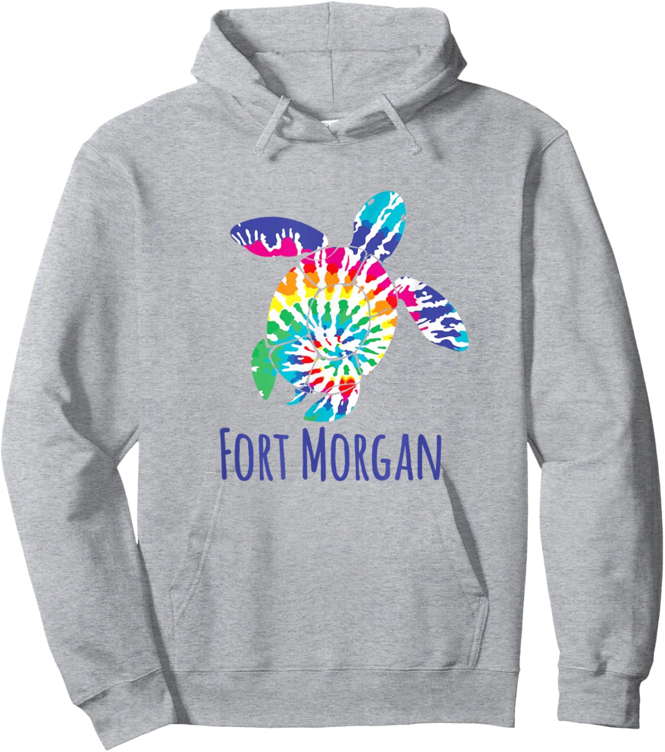 Fort Morgan Alabama Beach Tie Dye Batik Loggerhead Turtle Hoodie - Hoodie | Ash