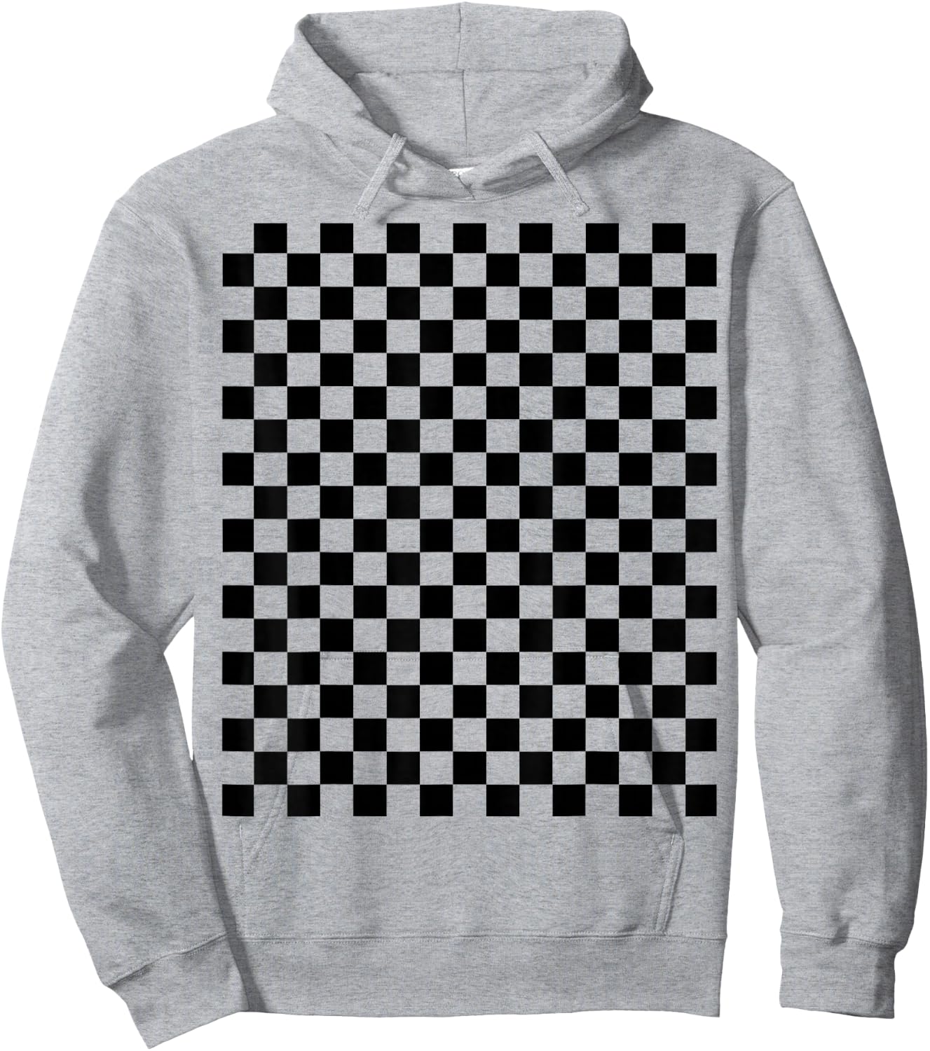 Checkerboard Squares Race Black Classic Check Pattern Hoodie - Hoodie | Ash