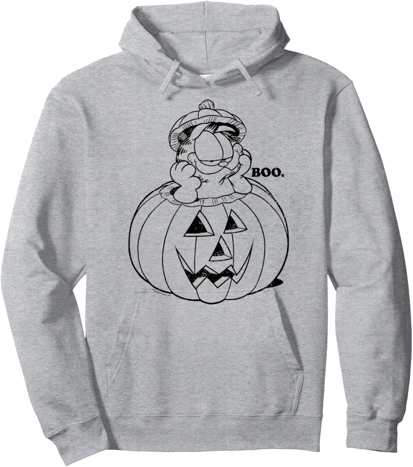 Garfield - Boo Halloween Jack O' Lantern Pumpkin Hoodie - Hoodie | Ash