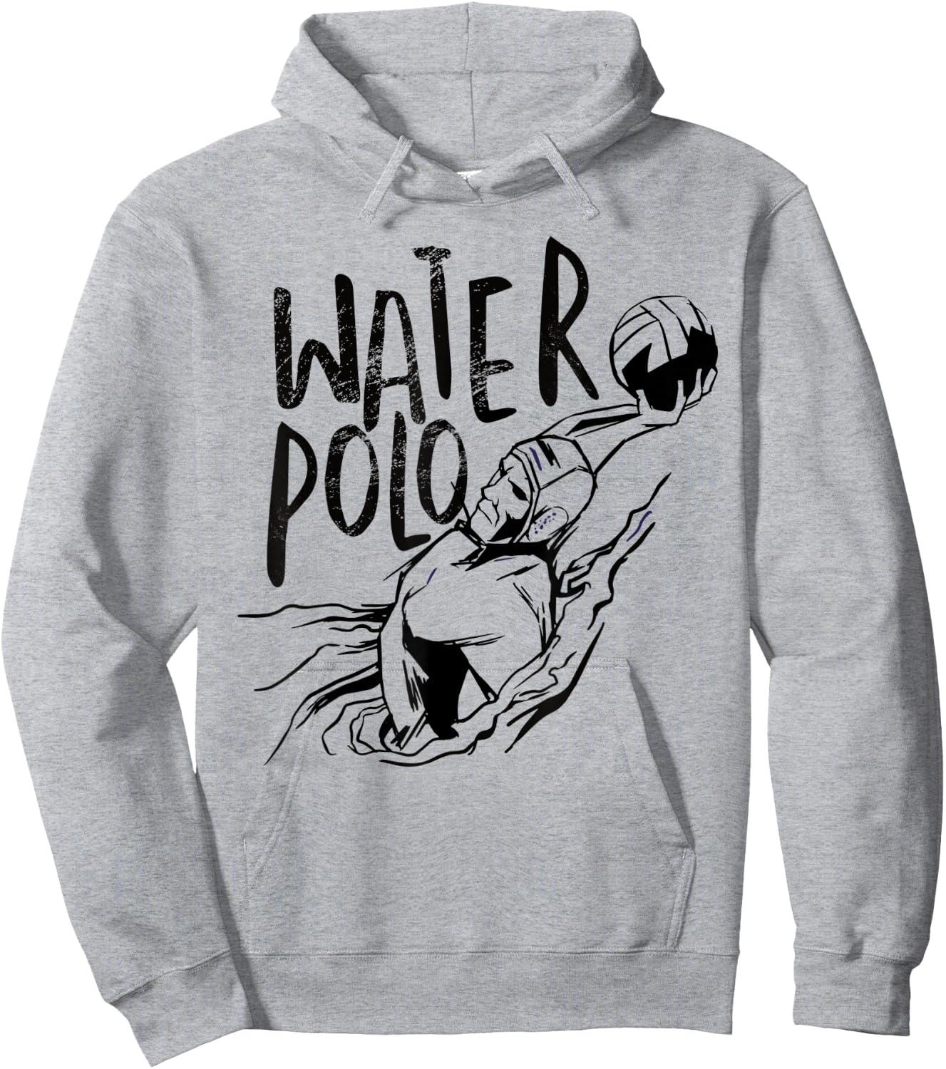 Water Polo Player Grunge Style - WaterPolo Design Ideas Hoodie - Hoodie | Ash