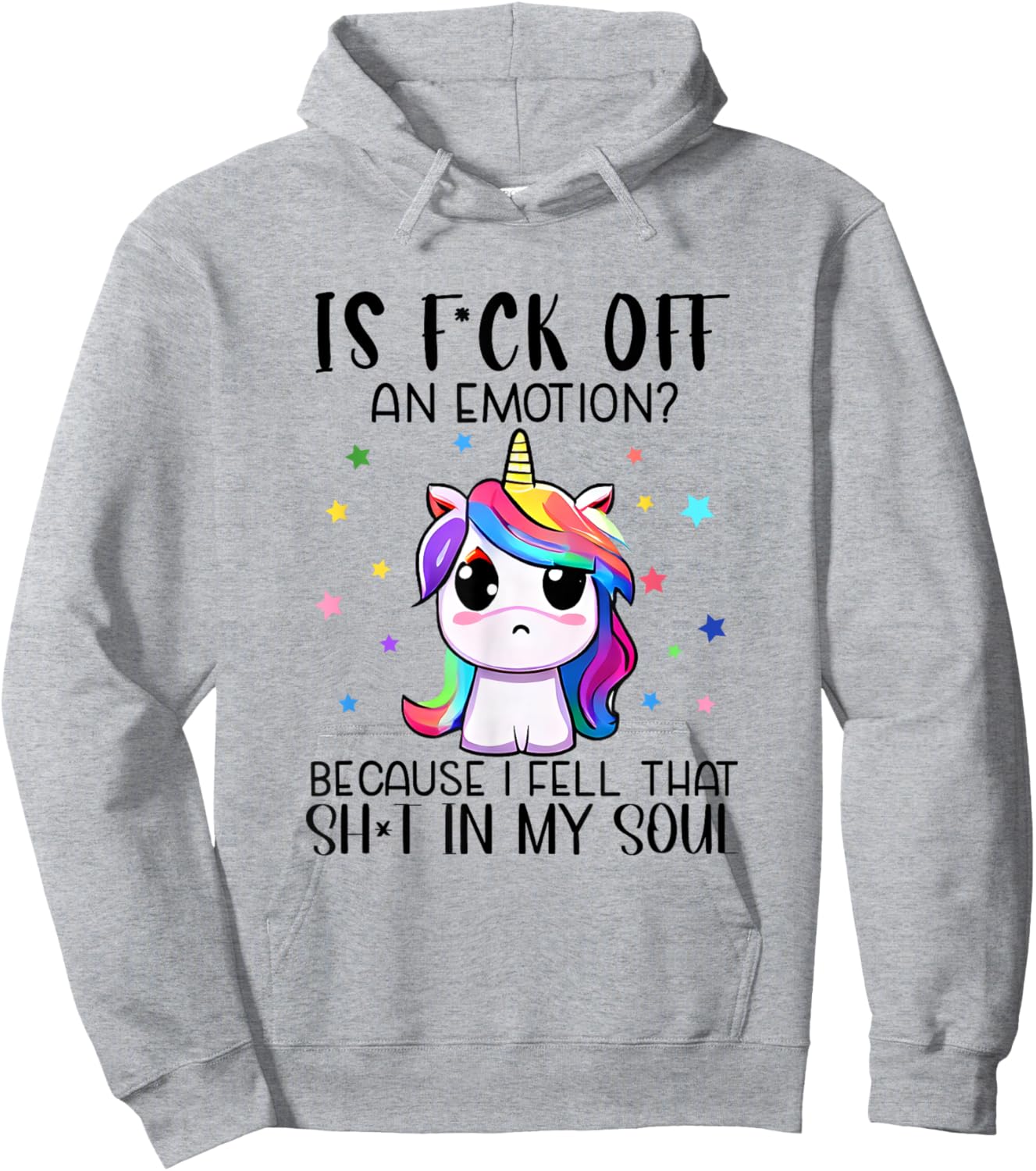 Is F_ck Off An Emotion? Funny Unicorn Jokes Hoodie - Hoodie | Ash