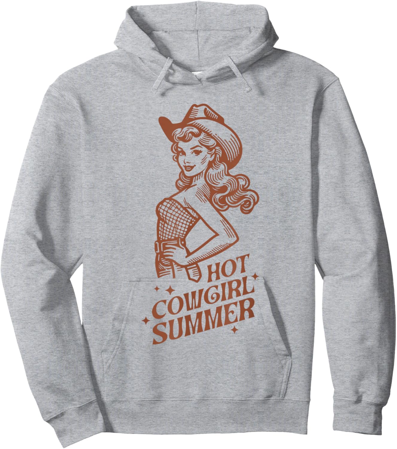 Women's Retro Western Rodeo Cowgirl Country Shirt , white, S Hoodie - Hoodie | Ash