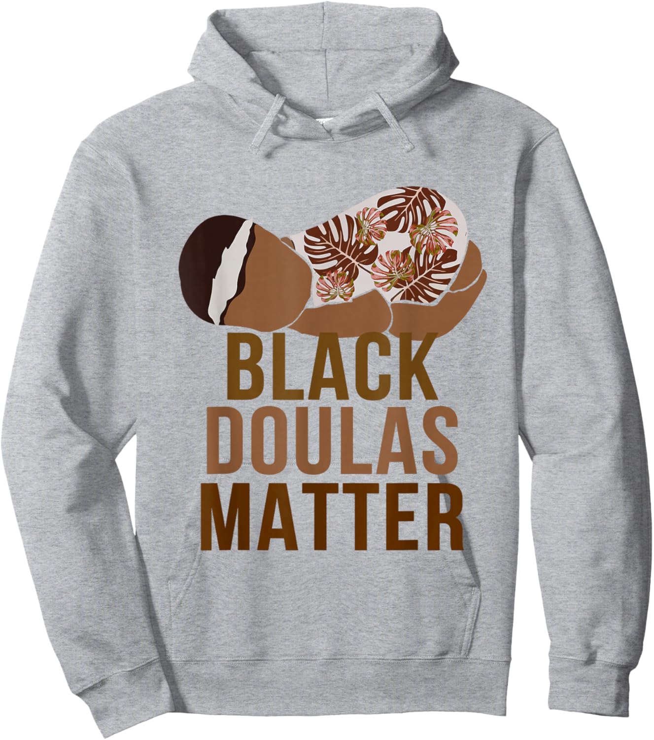 Black Afro Doula Midwife Birth Worker Black Doulas Matter Hoodie - Hoodie | Ash