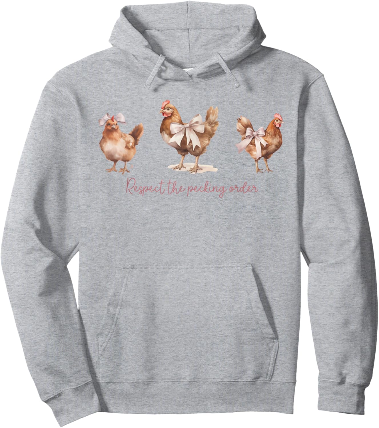 Retro Vintage Chickens and Pink Bows Coquette Clothing Women Hoodie - Hoodie | Ash