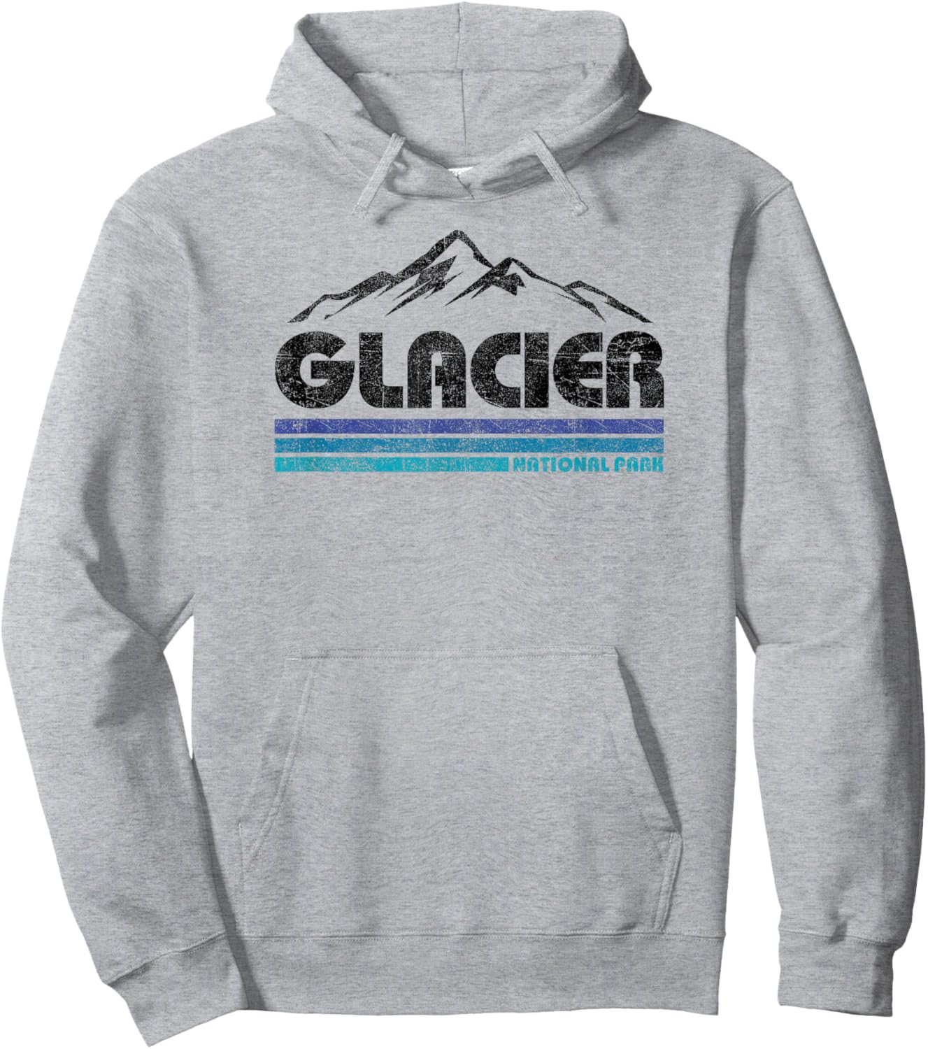 Vintage Glacier National Park Retro Mountain Kids Souvenir Hoodie - Hoodie | Ash