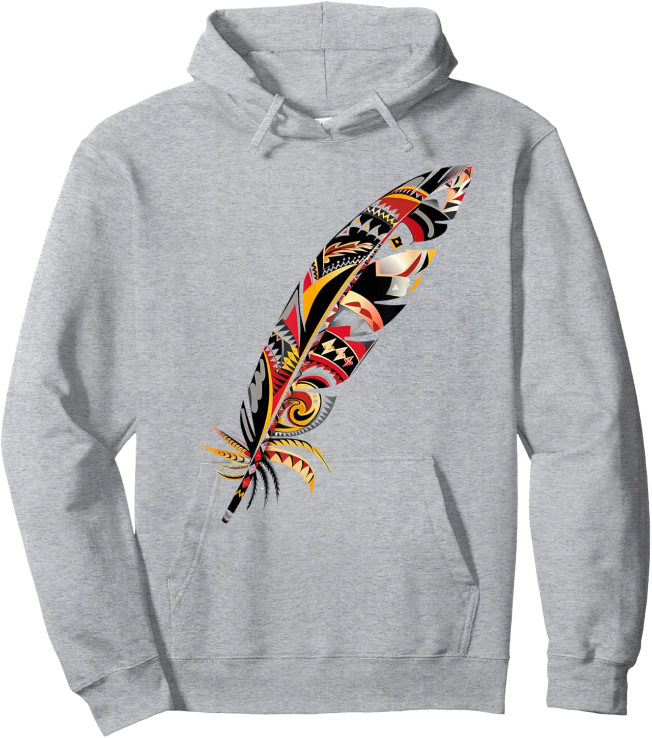 Feather Southwest Native American Indian Tribal Art Graphic Hoodie - Hoodie | Ash