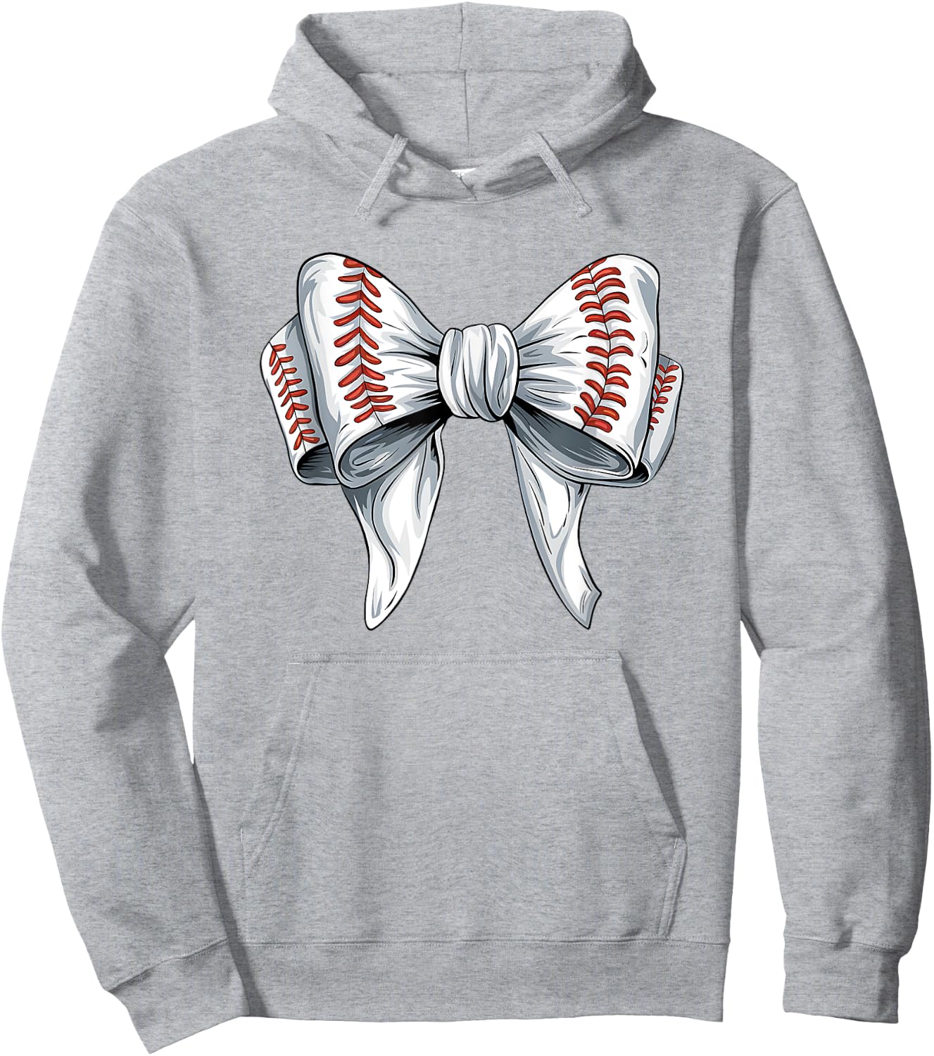 Baseball Coquette Bow Woman Girls Baseball Mom Fun Hoodie - Hoodie | Ash