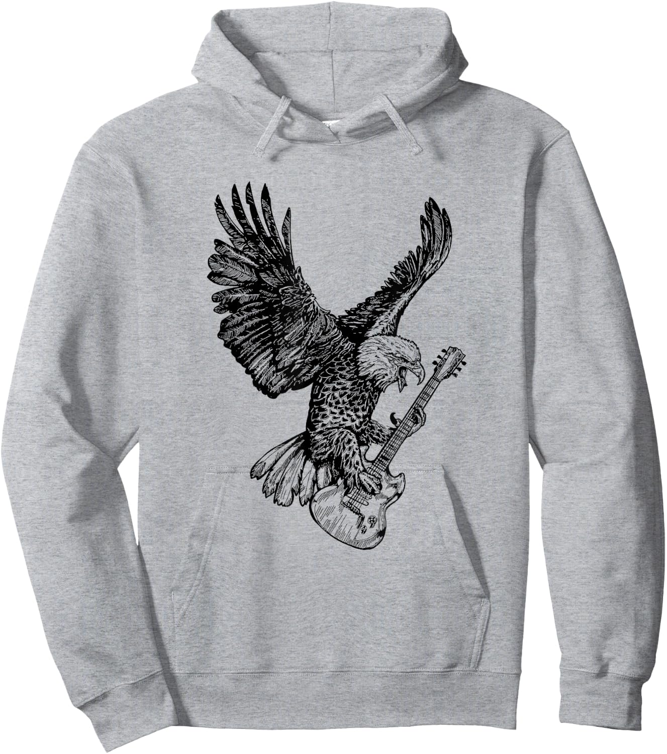 SEEMBO Eagle Playing Guitar Musician Guitarist Music Band Hoodie - Hoodie | Ash
