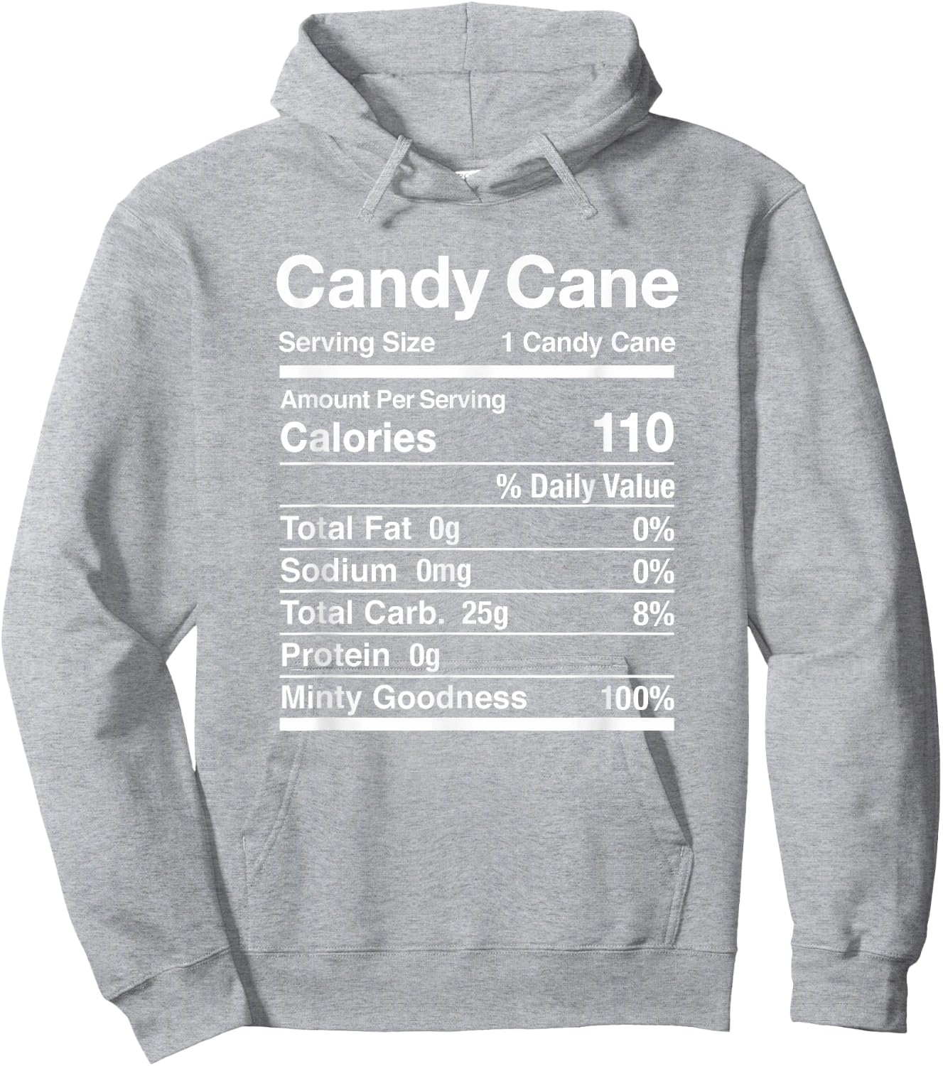 Candy Cane Nutrition Facts Christmas Matching Hoodie - Hoodie | Ash